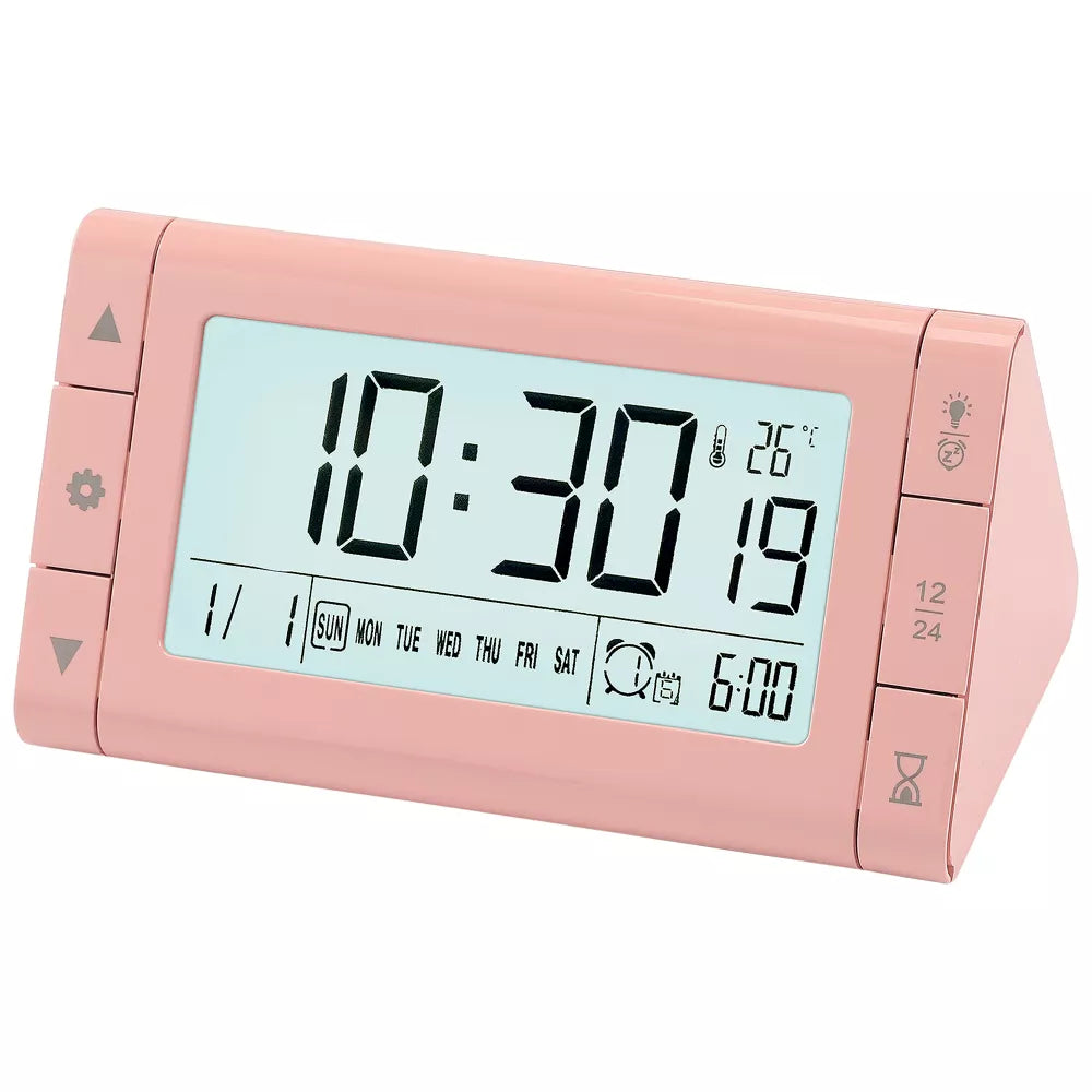 Large Display Digital Alarm Clock with Triple Alarms and Temperature Readout