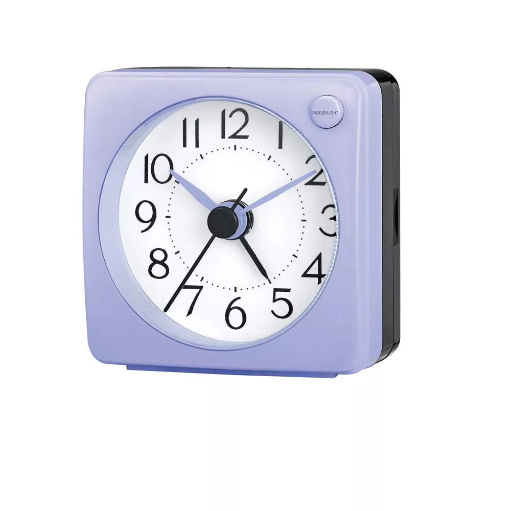 Compact Travel Analog Alarm Clock with Lighted Dial