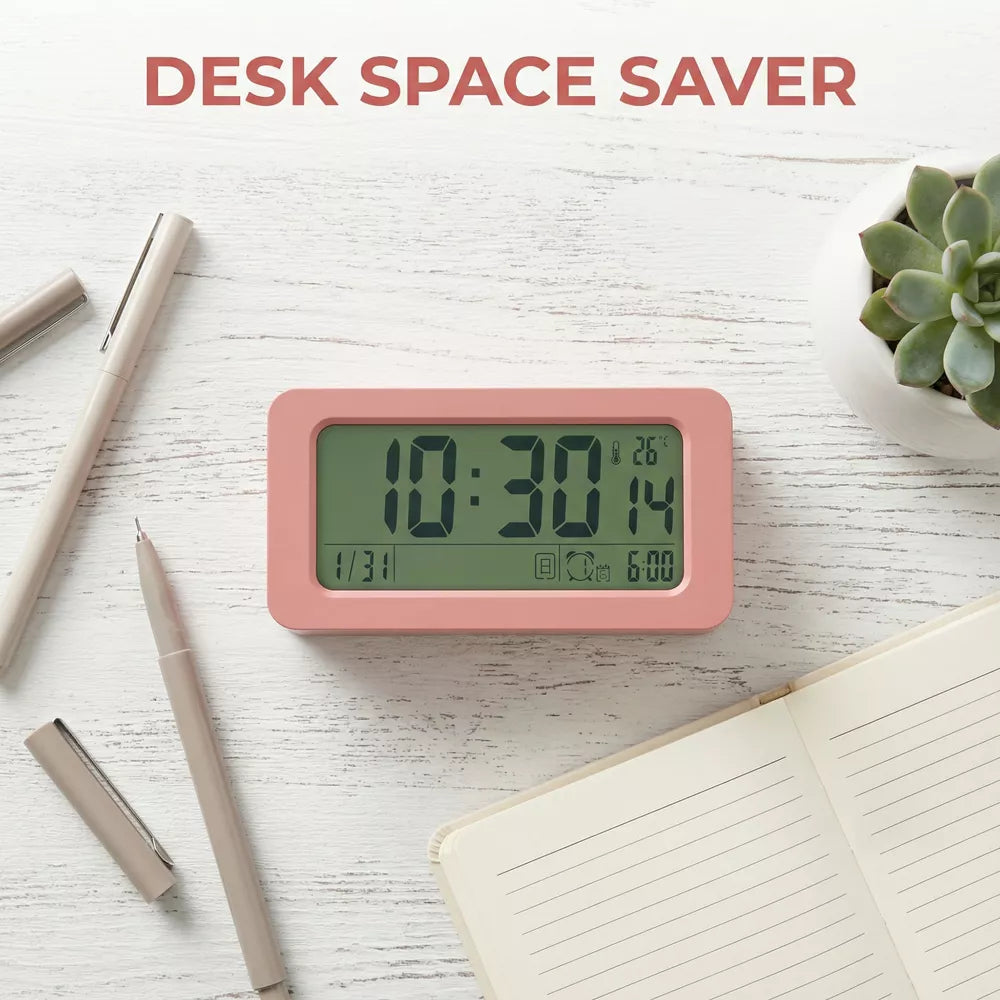 Vibrating Digital Alarm Clock with Large Display and Triple Alarms