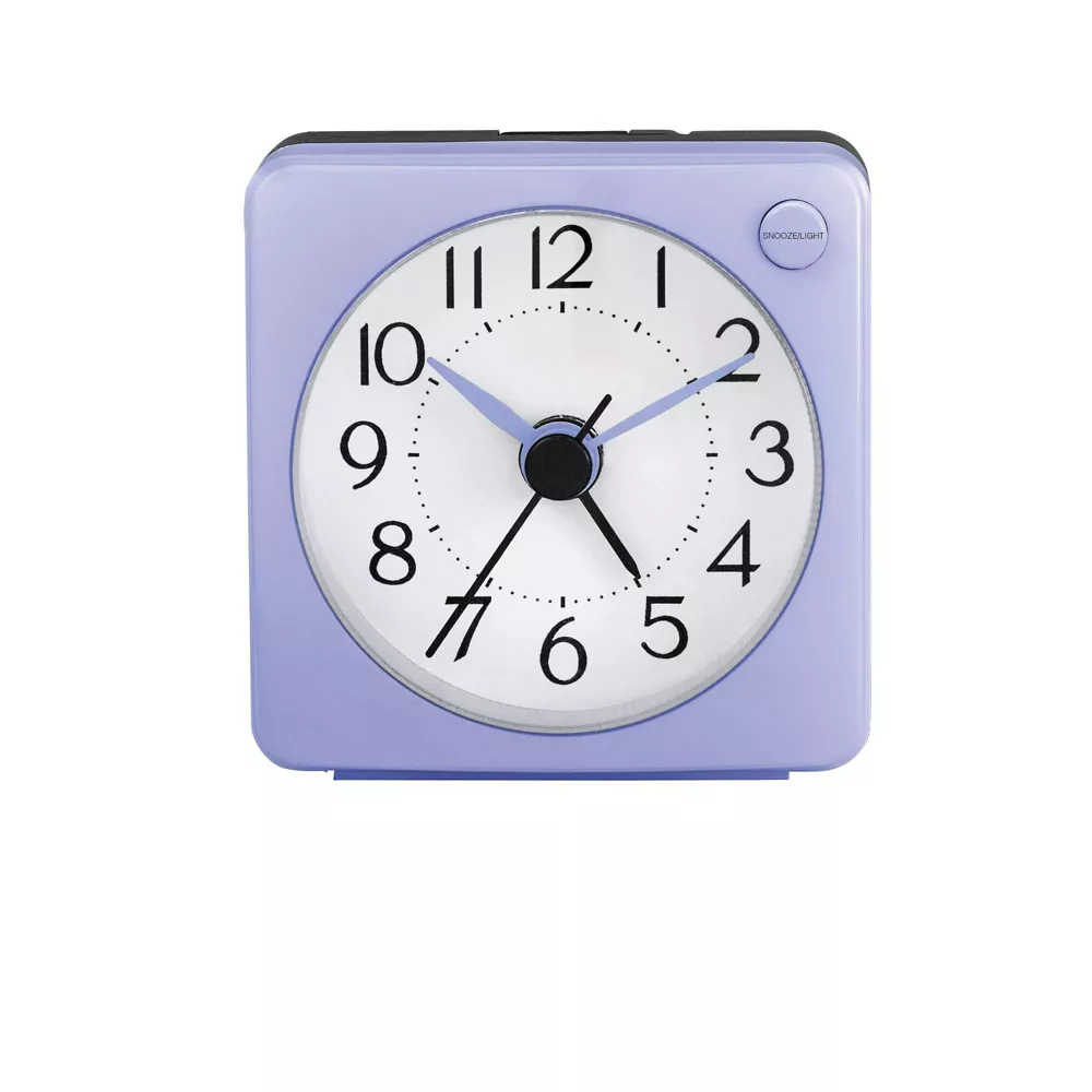 Compact Travel Analog Alarm Clock with Lighted Dial